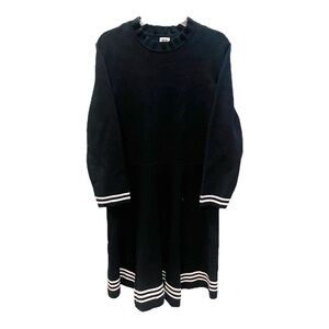 Anne Klein Black and White Long Sleeve Sweater Dress XL X-Large